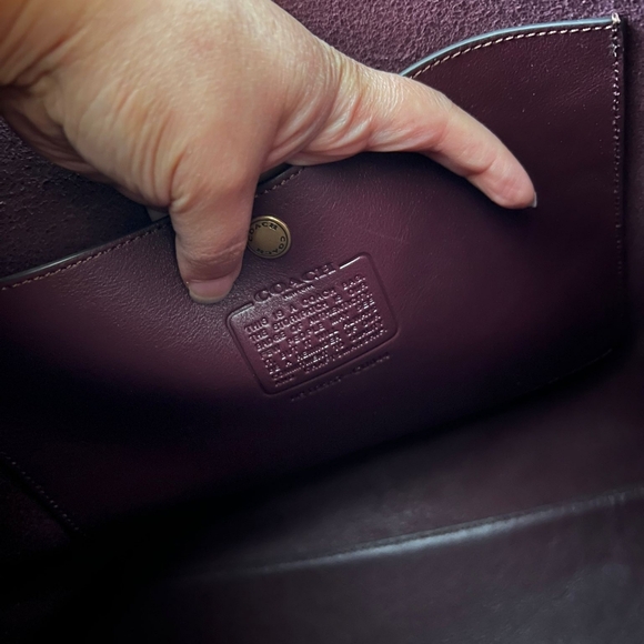 Coach Brooklyn 39 Merlot/Brass Leather Shoulder Bag - Picture 10 of 15